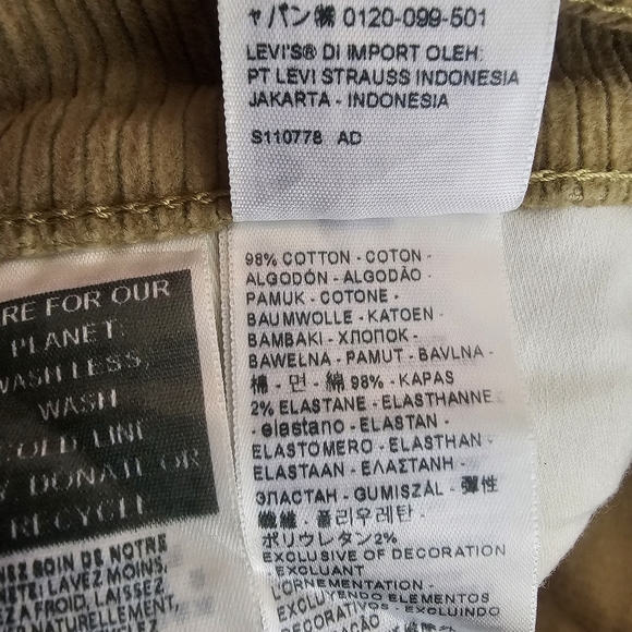 Levi's Light Tan Corduroy Straight Leg Pants - Picture 13 of 13